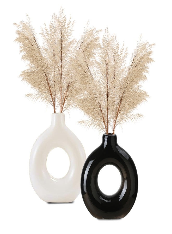 Rousrie Aesthetic Ceramic Flowers Vase for Bedroom, Living Room, Dining Table and More for Home Decoration and Gifting Flowers Pot Size: 4 inches | Set of 2 Beautiful Ceramic Vases - Image 1